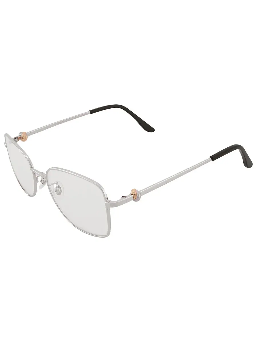 Женские очки Cartier Trinity Demo Cat Eye CT0223O 002 54 — изображение 3 из 4, серебряный