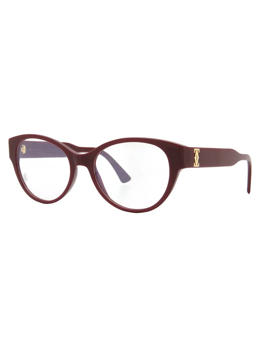 Очки для женщин Cartier Demo Cat Eye CT0315O 003 53 — изображение 2 из 4, бордовый