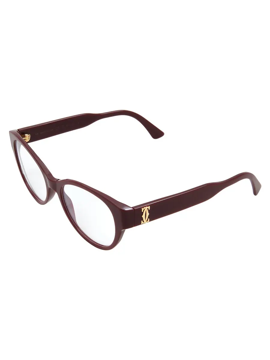 Очки для женщин Cartier Demo Cat Eye CT0315O 003 53 — изображение 4 из 4, бордовый
