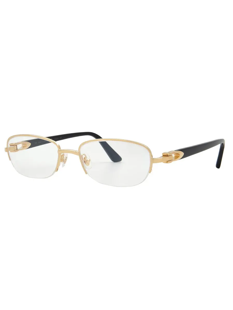 Женские очки Cartier C Decor Demo Oval CT0317O 001 52, золотой/черный — изображение 2 из 4, золотистый/черный
