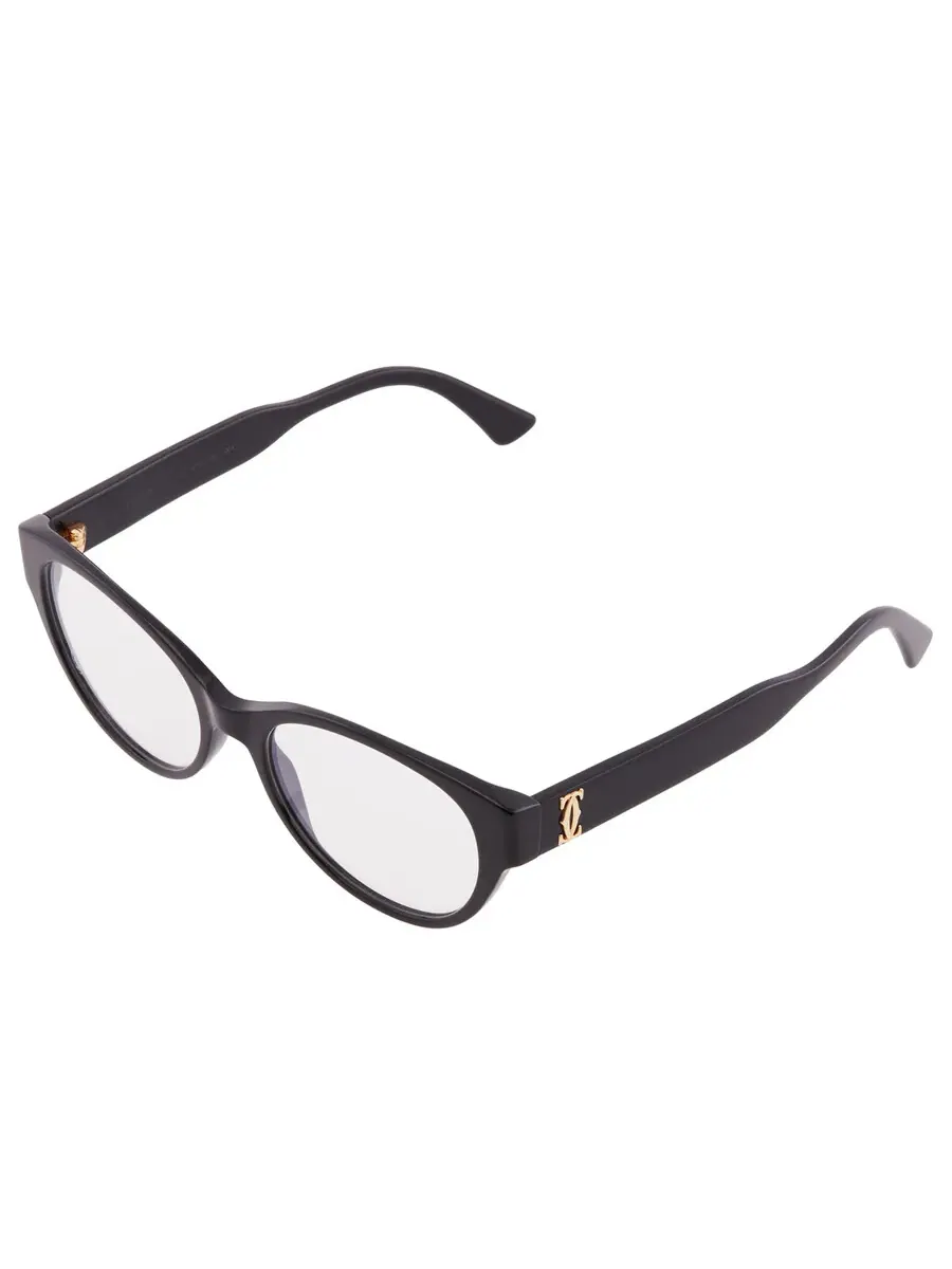 Женские очки Cartier Double C de Cartier Demo Cat Eye CT0315O 001 53 — изображение 3 из 4, черный