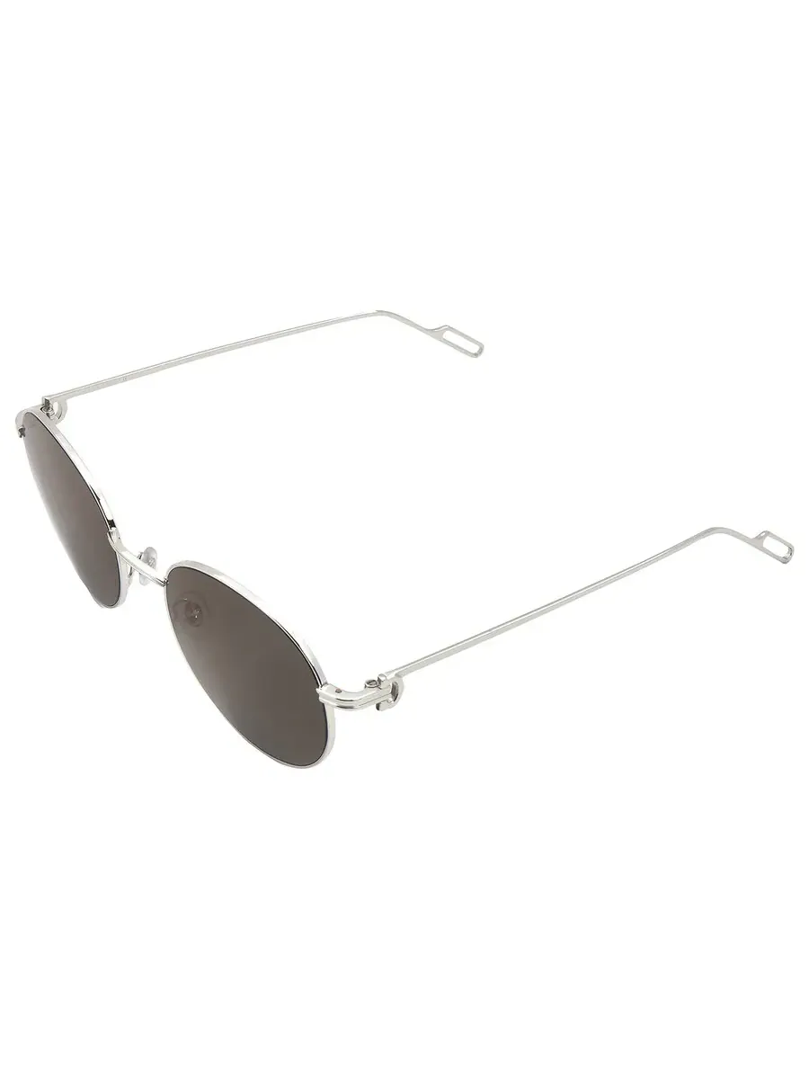 Солнцезащитные очки Cartier C de Cartier Grey Flash круглой формы унисекс CT0249S 001 53 — изображение 5 из 5, серебряный