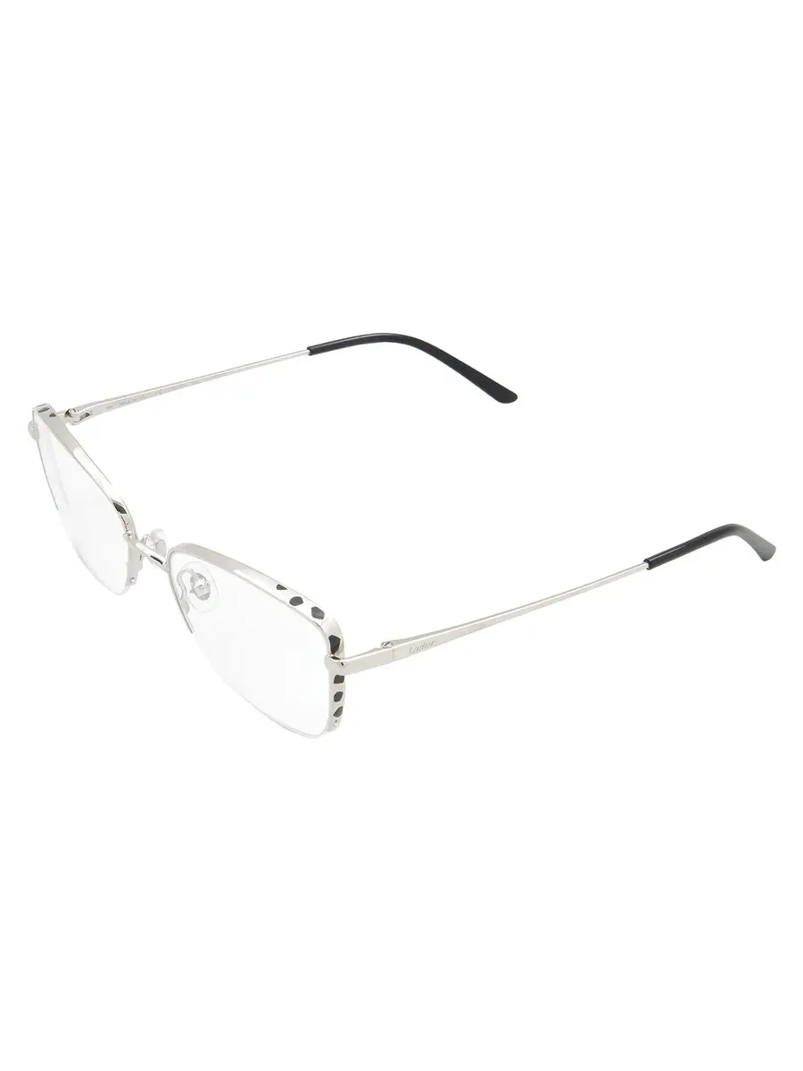 Женские очки Cartier Panthere de Cartier Demo Square CT0311O 002 54 — изображение 4 из 4, серебряный