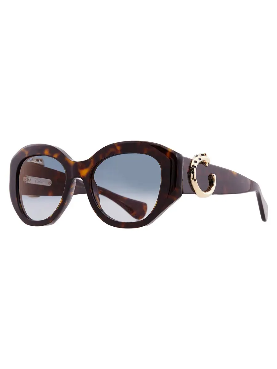 Солнцезащитные очки для женщин Cartier Panthere de Cartier Green Cat Eye CT0502S 002 53 — изображение 2 из 4, хавана