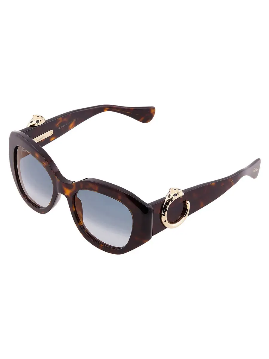 Солнцезащитные очки для женщин Cartier Panthere de Cartier Green Cat Eye CT0502S 002 53 — изображение 3 из 4, хавана