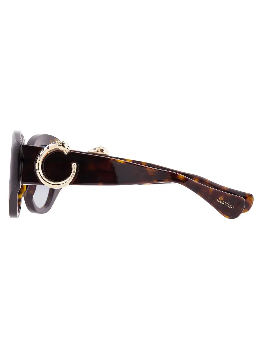 Солнцезащитные очки для женщин Cartier Panthere de Cartier Green Cat Eye CT0502S 002 53 — изображение 4 из 4, хавана