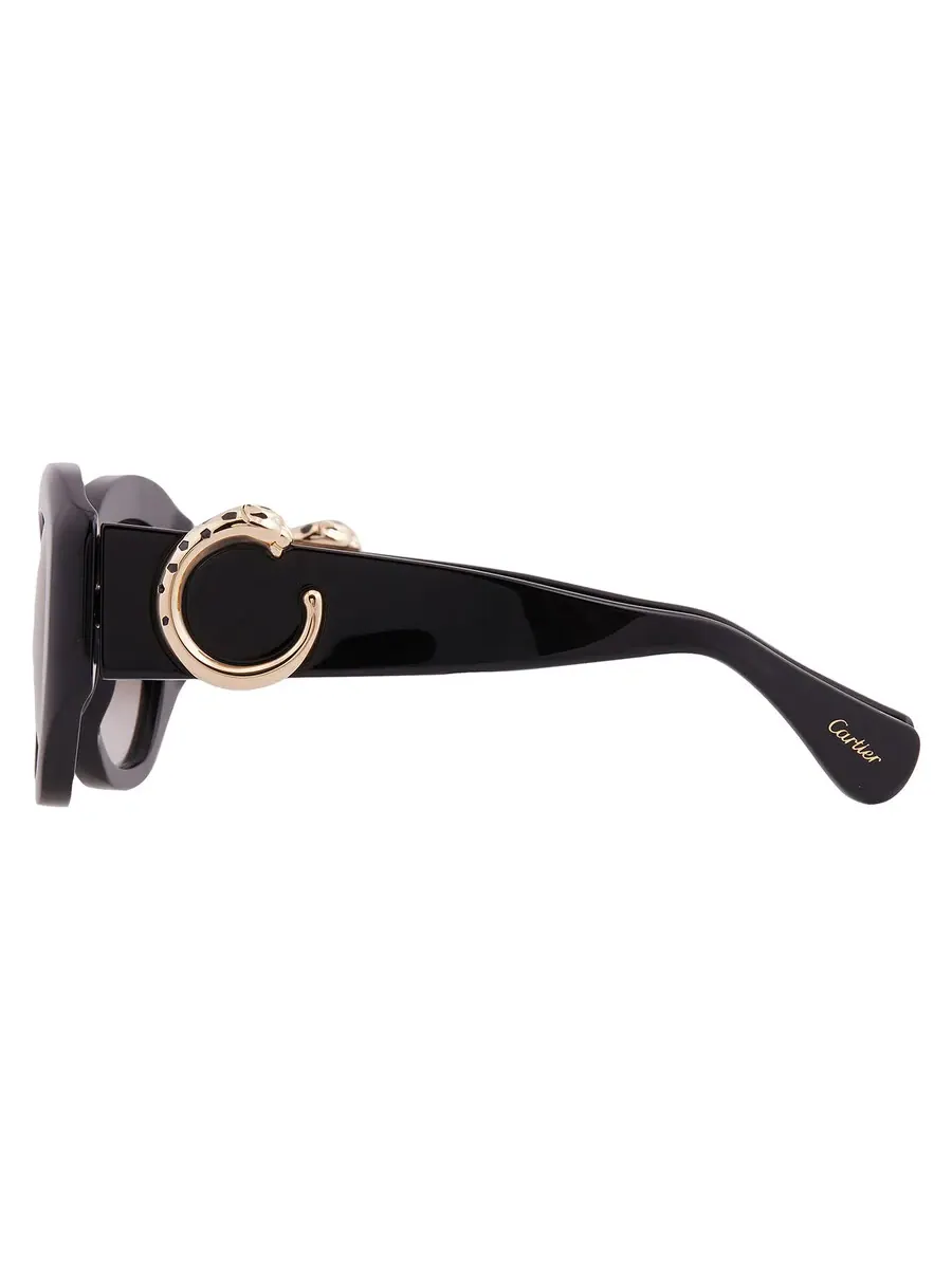 Солнцезащитные очки женские Cartier Panthere de Cartier Grey Butterfly CT0502S 001 53 — изображение 4 из 4, черный