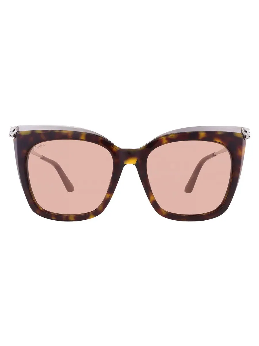 Солнцезащитные очки для женщин Cartier Panthere de Cartier Violet Cat Eye CT0030S 002 53