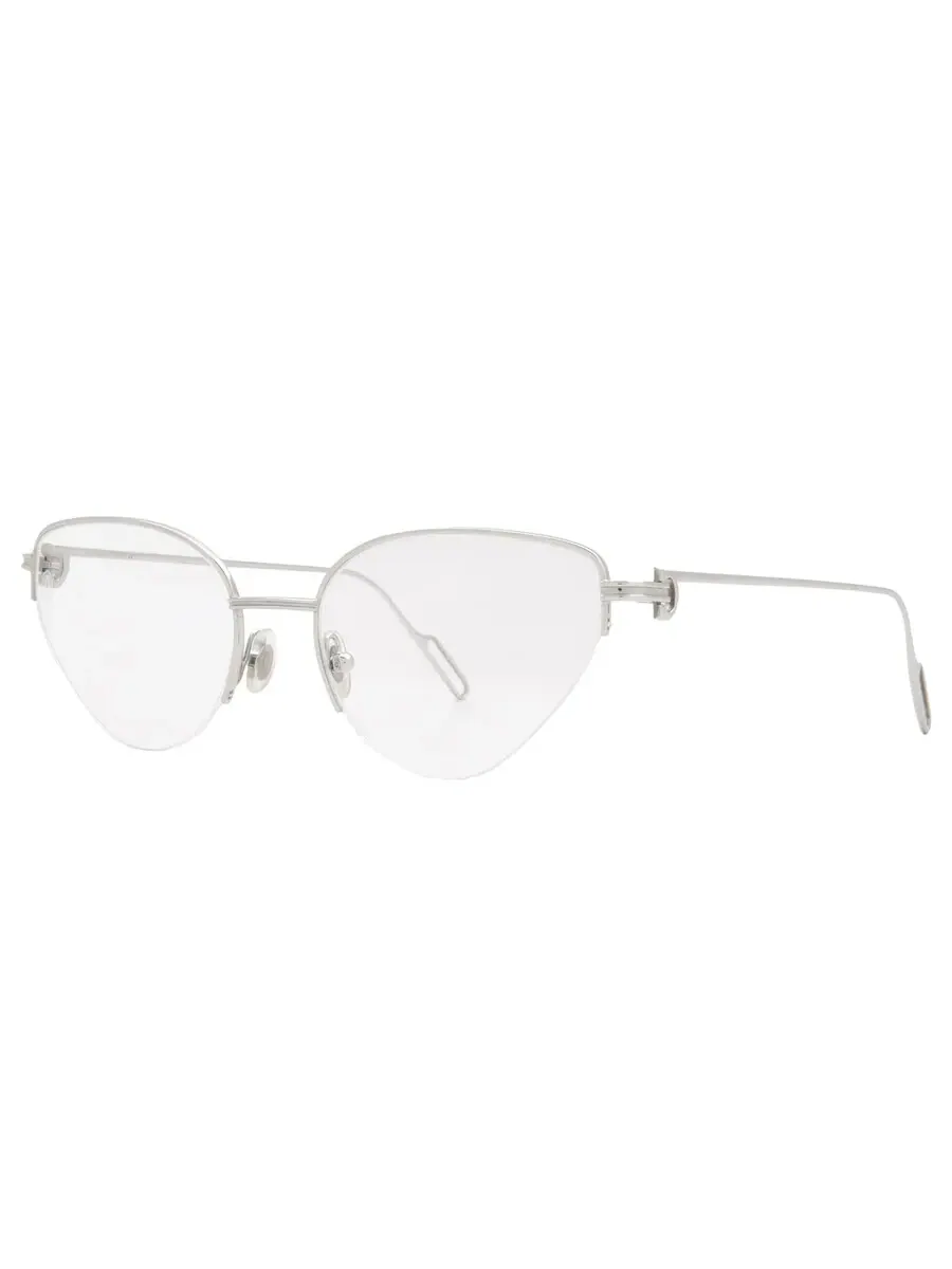 Женские очки Cartier Premiere de Cartier Demo Cat Eye CT0157O 003 54 — изображение 2 из 4, серебряный