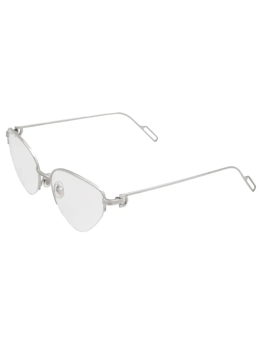 Женские очки Cartier Premiere de Cartier Demo Cat Eye CT0157O 003 54 — изображение 4 из 4, серебряный