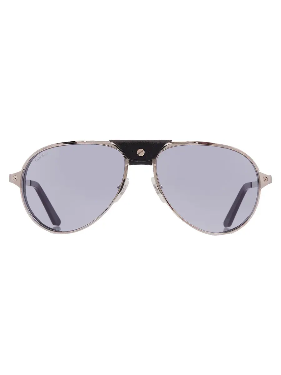 Солнцезащитные очки Cartier Santos de Cartier Grey Multitreatment Pilot для мужчин CT0296S 002 61
