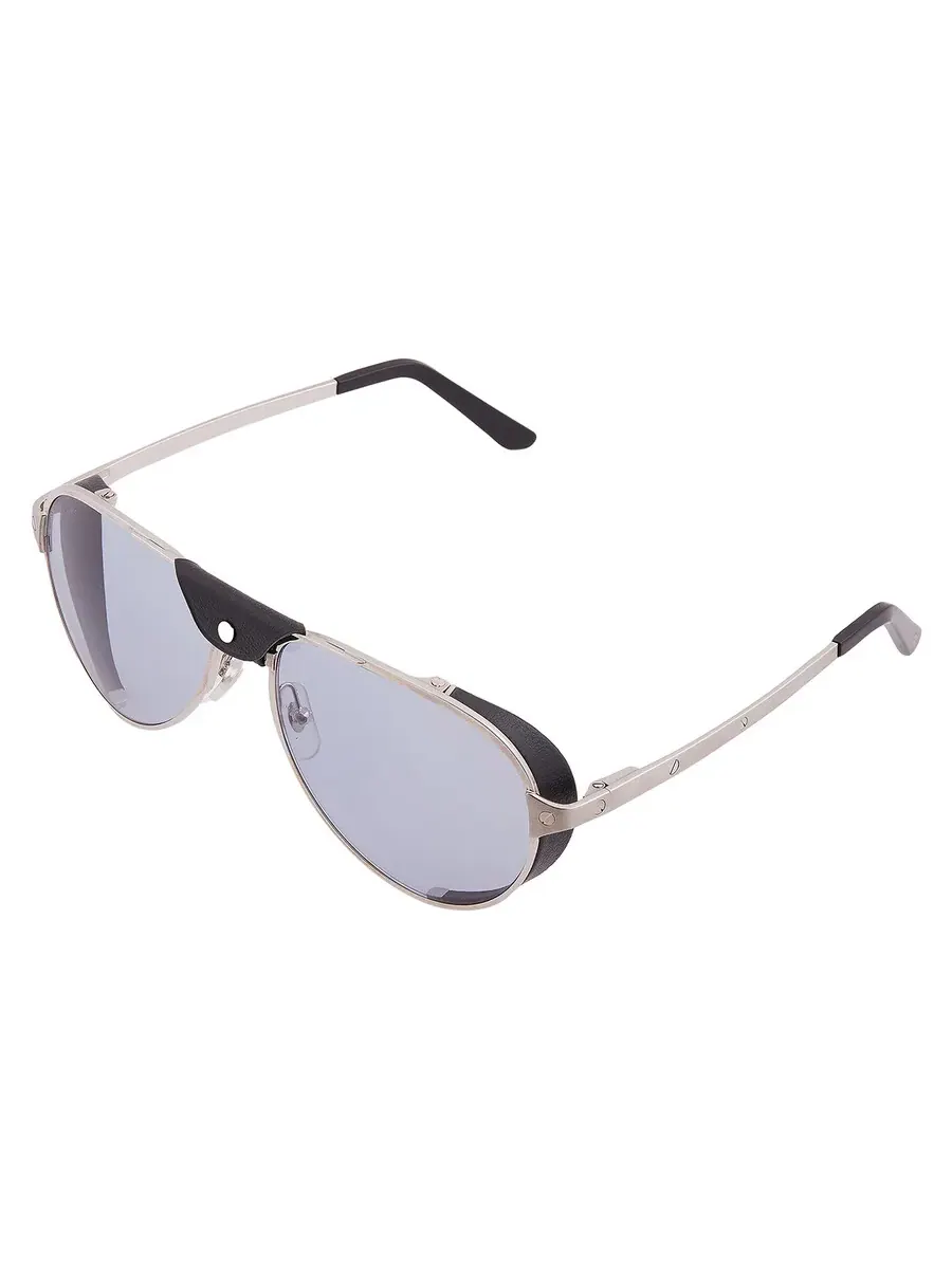 Солнцезащитные очки Cartier Santos de Cartier Grey Multitreatment Pilot для мужчин CT0296S 002 61 — изображение 3 из 4