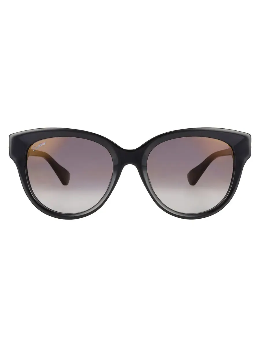 Женские солнцезащитные очки Cartier Signature C de Cartier серого овального цвета CT0506SA 001 55