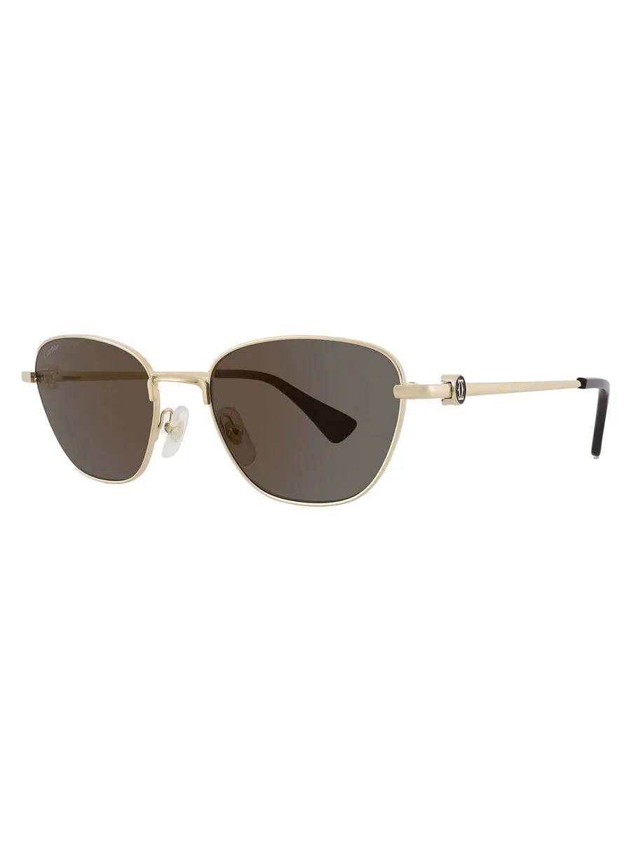 Солнцезащитные очки для женщин Cartier Signature C Grey Cat Eye CT0469S 001 53 — изображение 2 из 4, золото