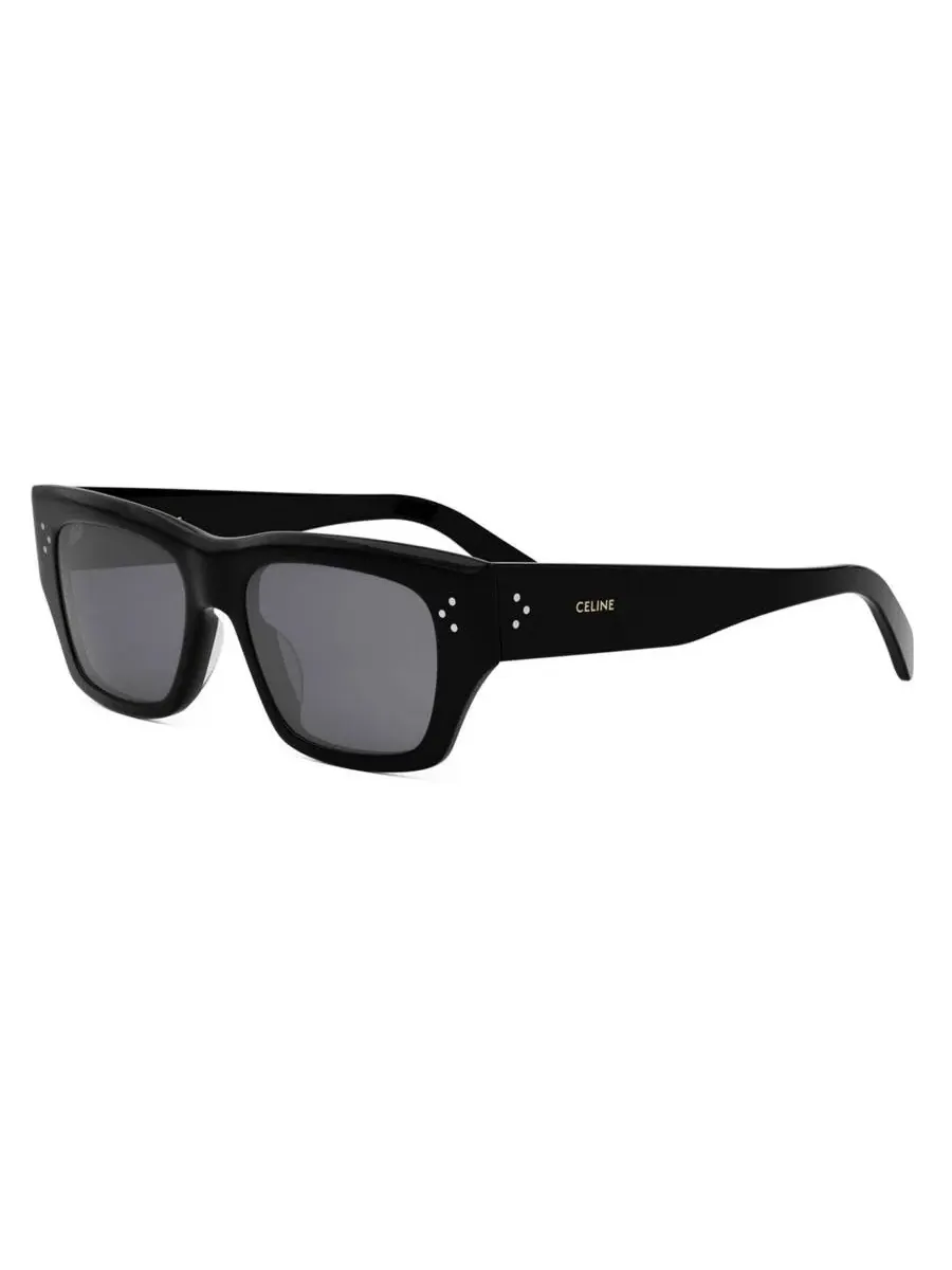 Женские солнцезащитные очки Celine 3 Dots поляризованные серые квадратные CL40297U 01D 53 — изображение 2 из 3, черный