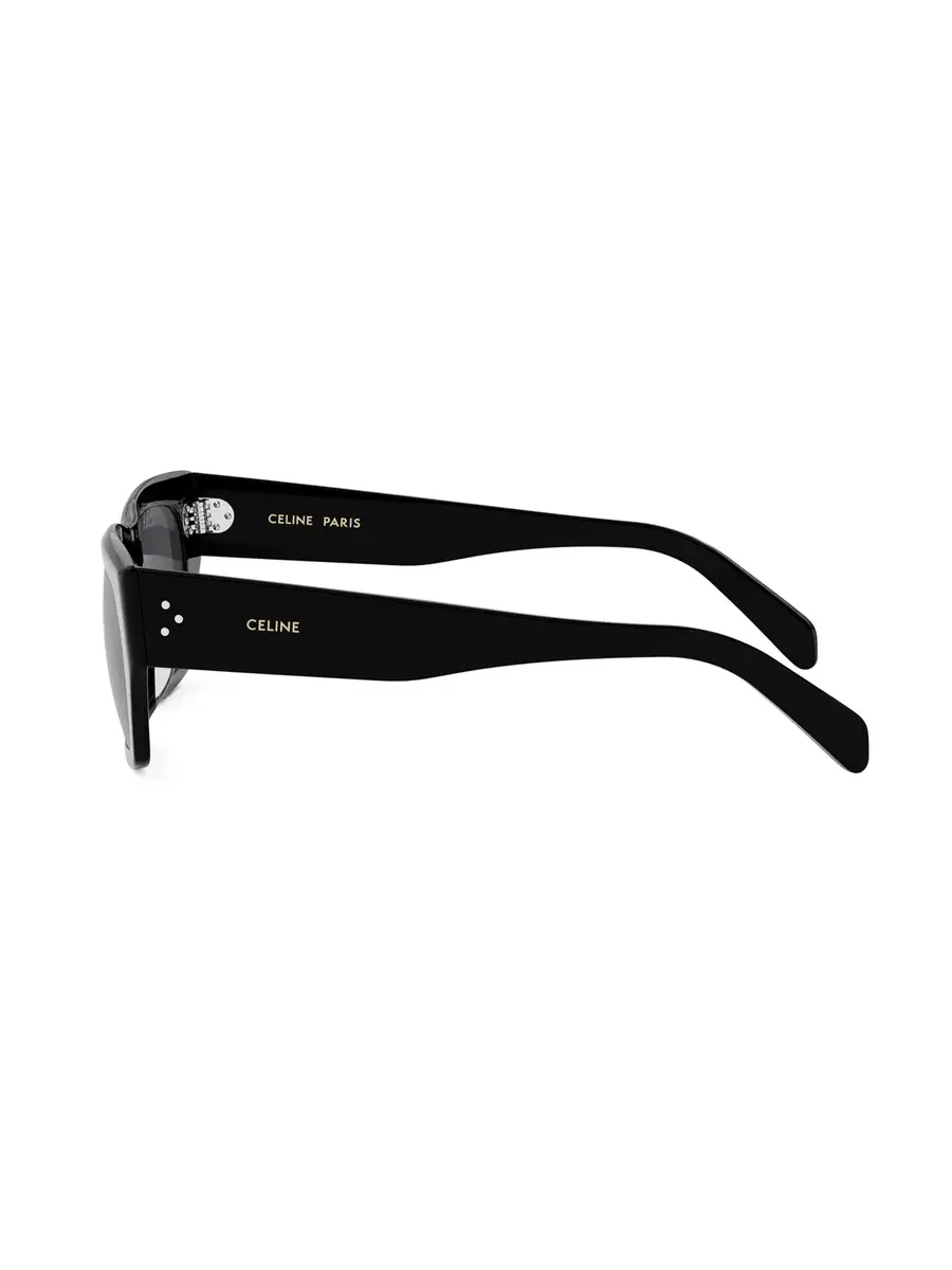 Женские солнцезащитные очки Celine 3 Dots поляризованные серые квадратные CL40297U 01D 53 — изображение 3 из 3, черный