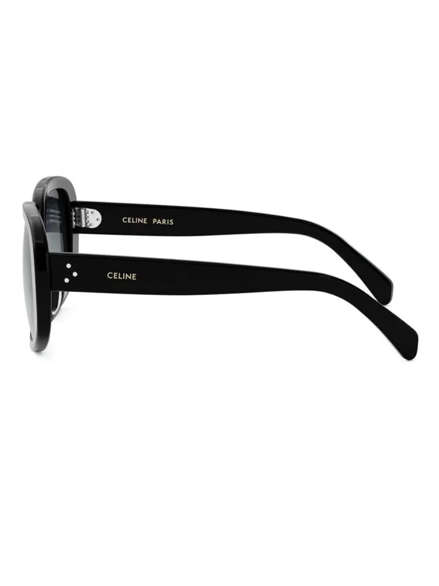 Женские солнцезащитные очки Celine Bold 3 Dots Smoke Gradient Butterfly CL40299U 01B 55 — изображение 3 из 3, черный