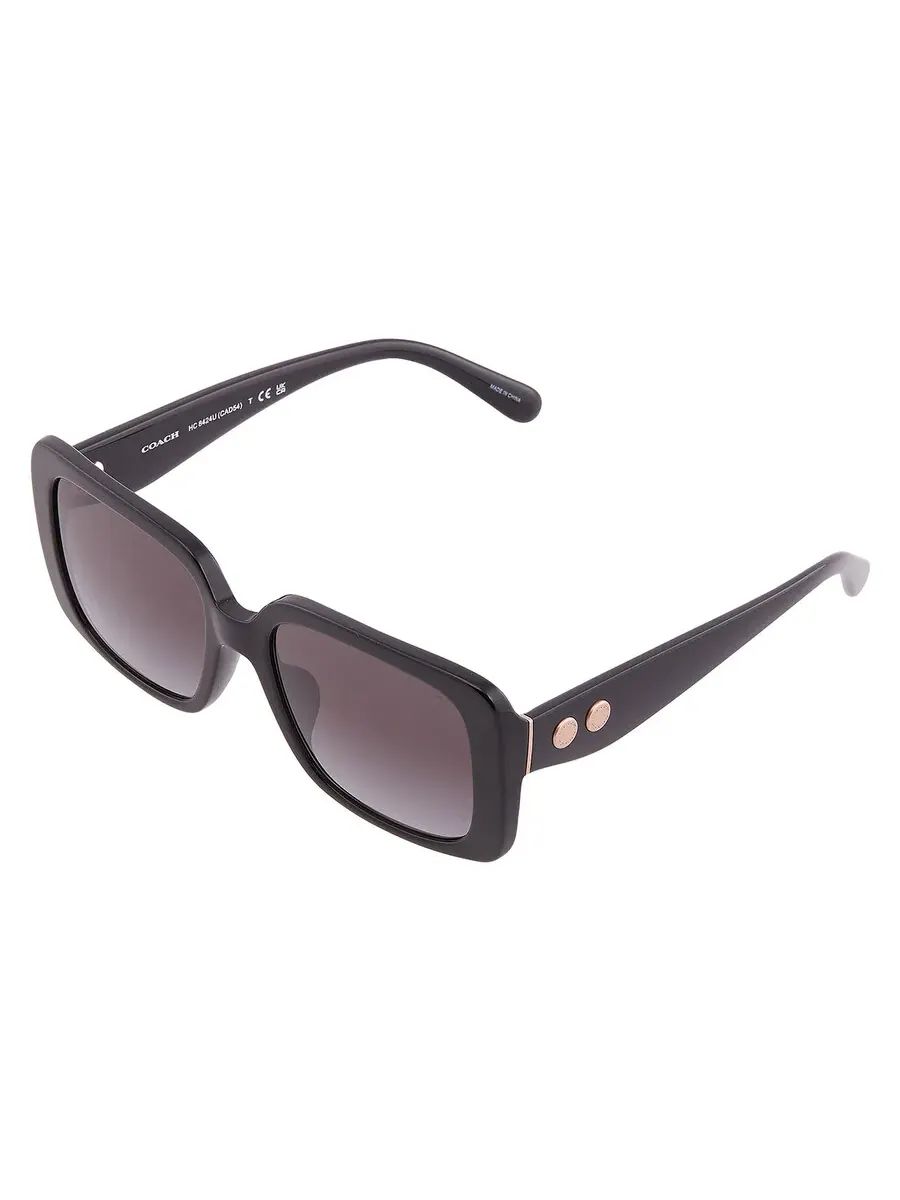 Очки солнцезащитные женские Coach Grey Gradient Square HC8424U 50023C 54 — изображение 3 из 4, черный