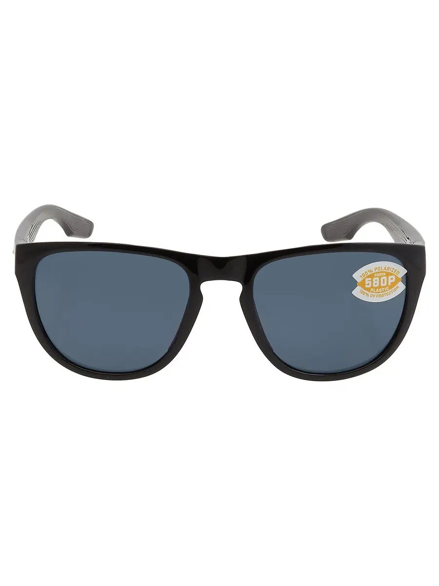 Солнцезащитные очки унисекс Costa Del Mar Irie Gray Polarized Polycarbonate 580P Aviator 6S9082 908203 55 — черный