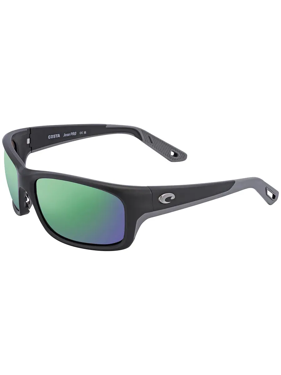 Солнцезащитные очки мужские Costa Del Mar Jose Pro Green Mirror с поляризованными стеклами 6S9106 910602 62, черный