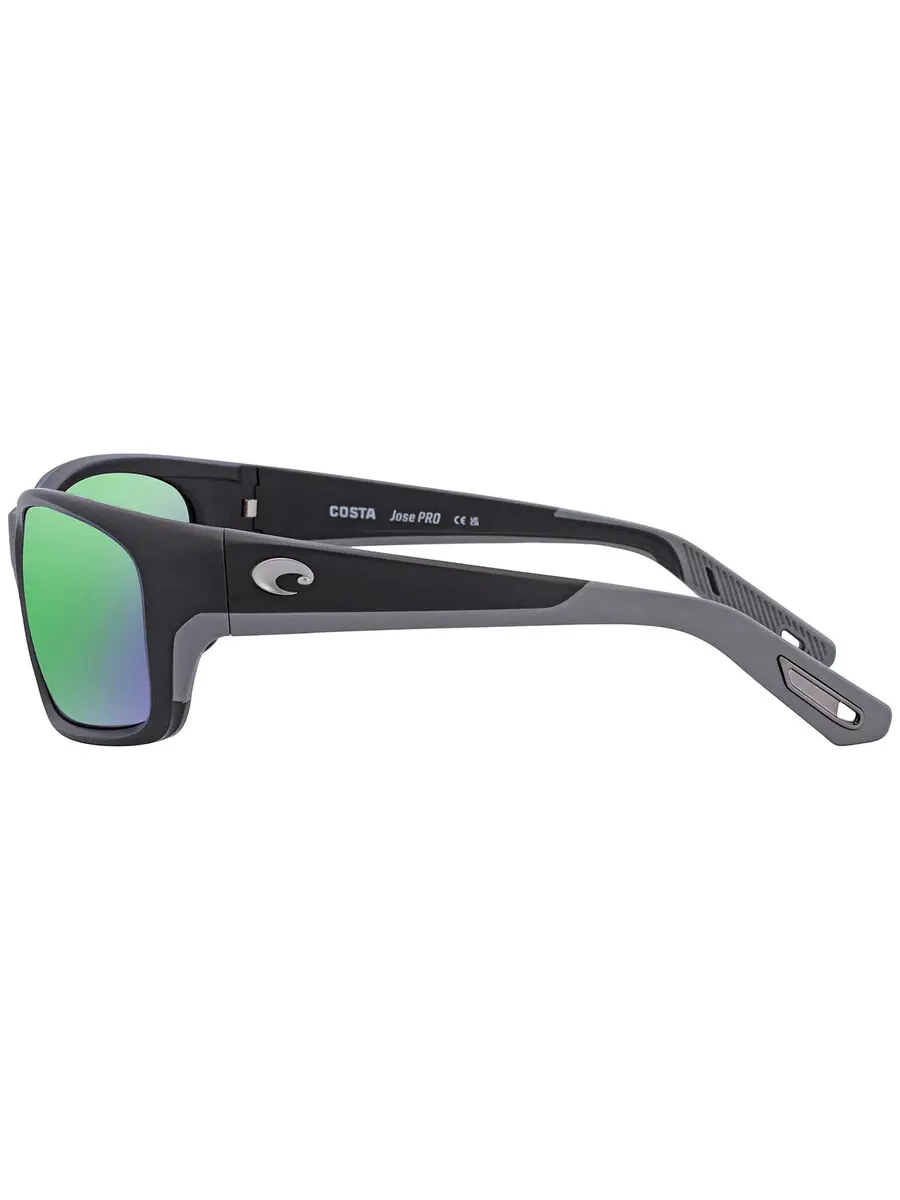 Солнцезащитные очки мужские Costa Del Mar Jose Pro Green Mirror с поляризованными стеклами 6S9106 910602 62, черный