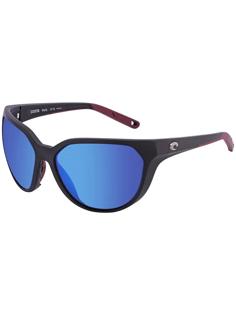 Солнцезащитные очки для женщин Costa Del Mar Mayfly Blue Mirror с поляризованными стеклами 6S9110 911001 58, синий