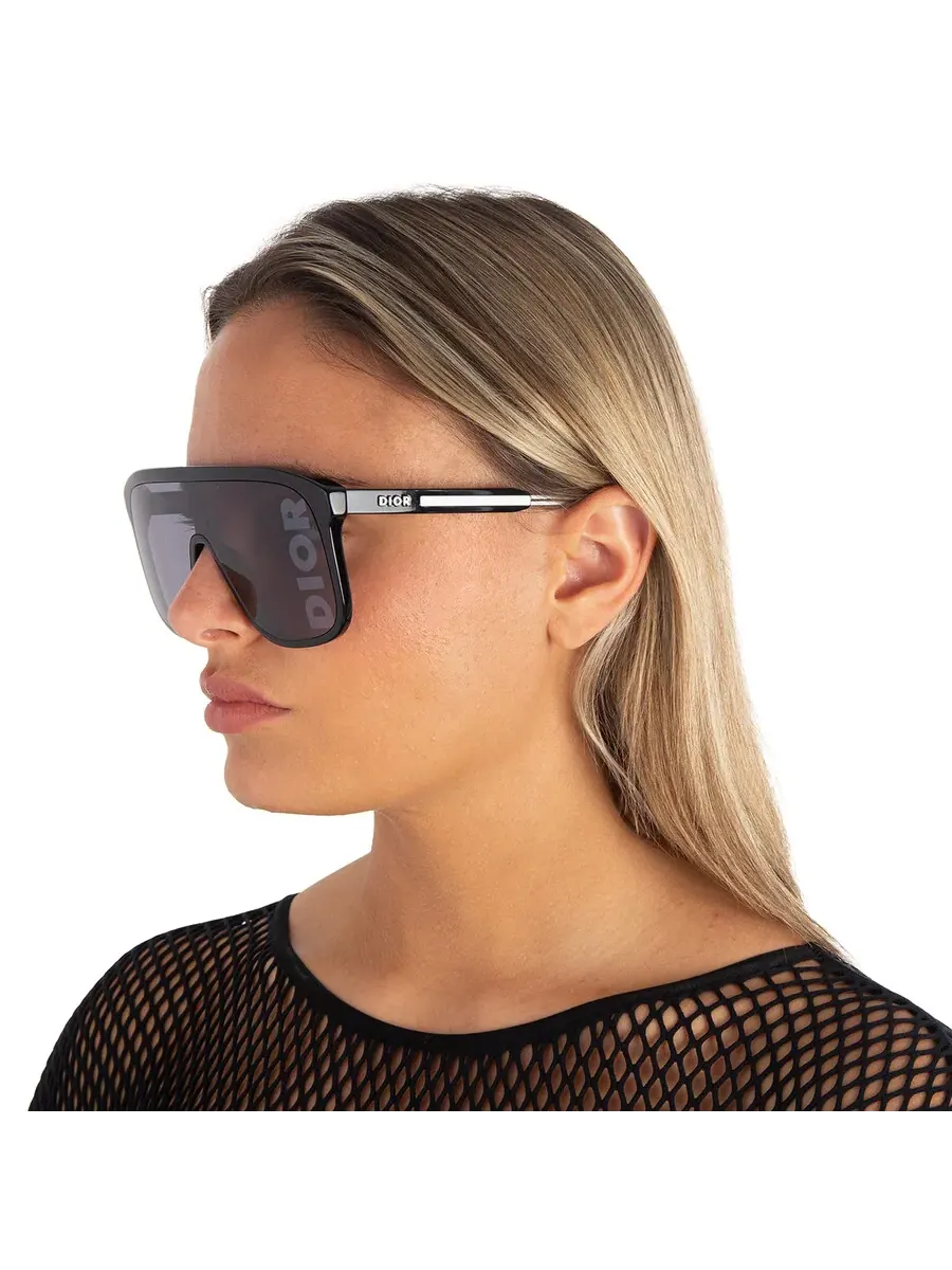Солнцезащитные очки унисекс Dior DIORFAST M1I Smoke Mirror Shield DM40102I-Y 01C 136 — изображение 2 из 5, серый