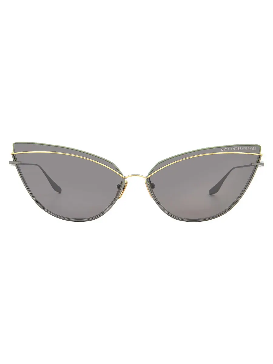 Солнцезащитные очки женские Dita INTERWEAVER Dark Grey Cat Eye DTS527-03 63 — желтый