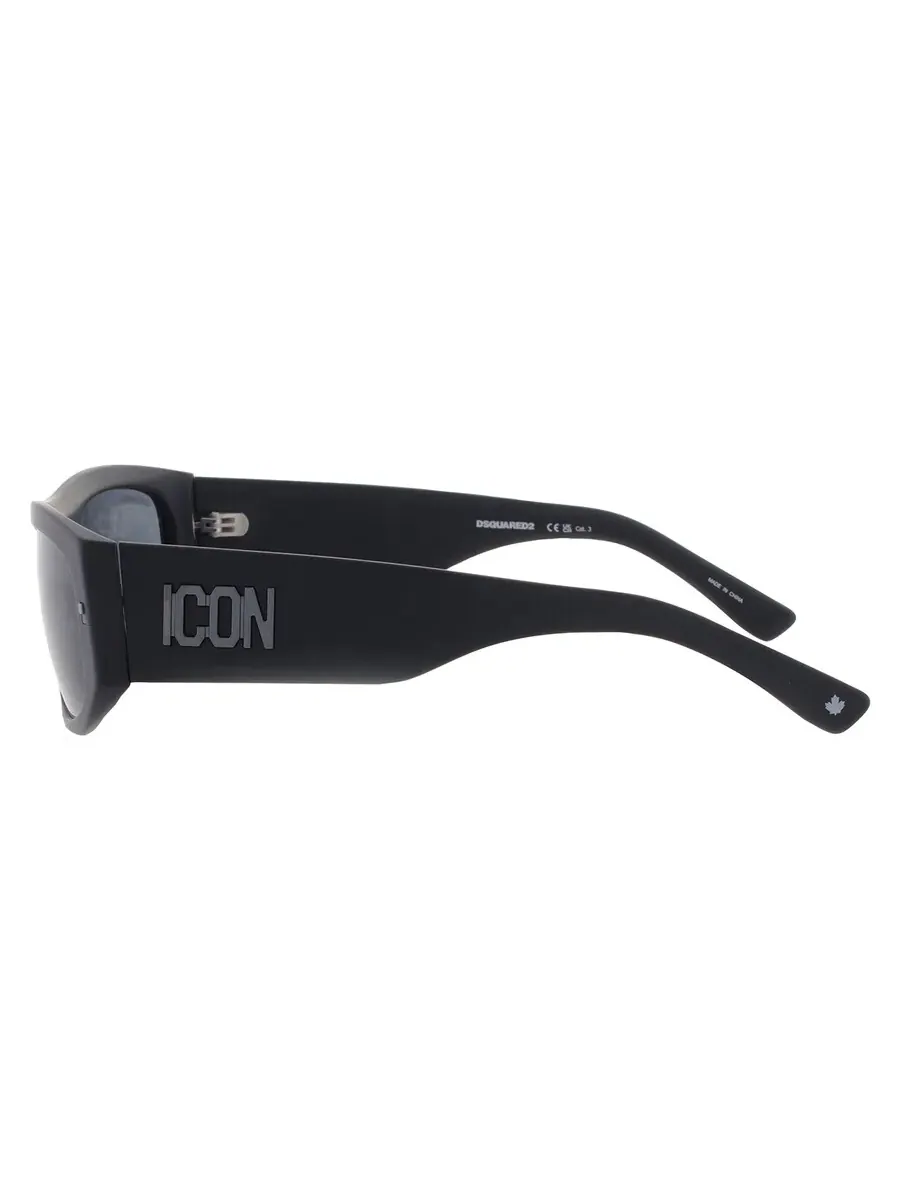 Серые прямоугольные мужские солнцезащитные очки Dsquared2 ICON 0016/S 0003/IR 57 — изображение 4 из 4, черный