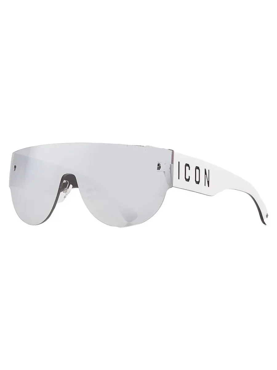 Солнцезащитные очки Dsquared2 Silver Shield для мужчин ICON 0002/S 0CCP/T4 99 — изображение 3 из 5, белый черный