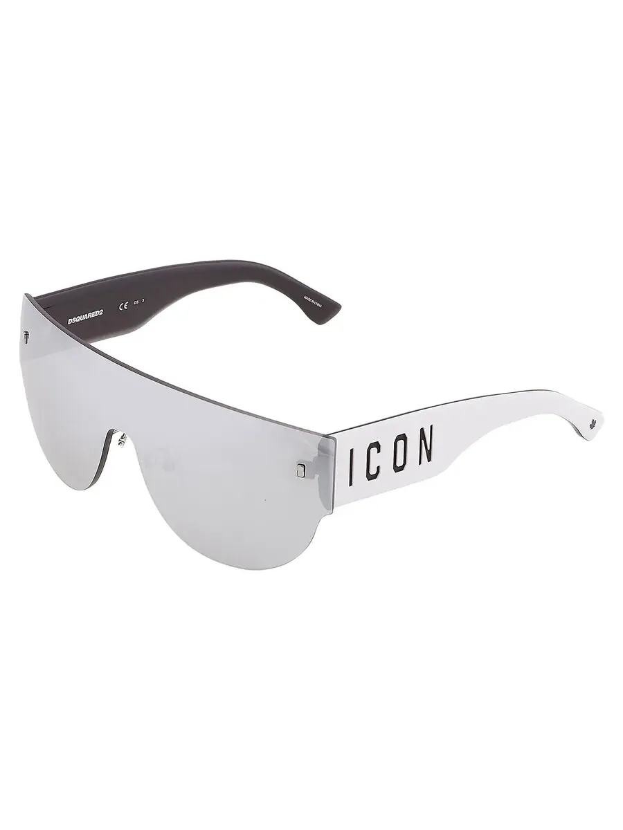 Солнцезащитные очки Dsquared2 Silver Shield для мужчин ICON 0002/S 0CCP/T4 99 — изображение 4 из 5, белый черный