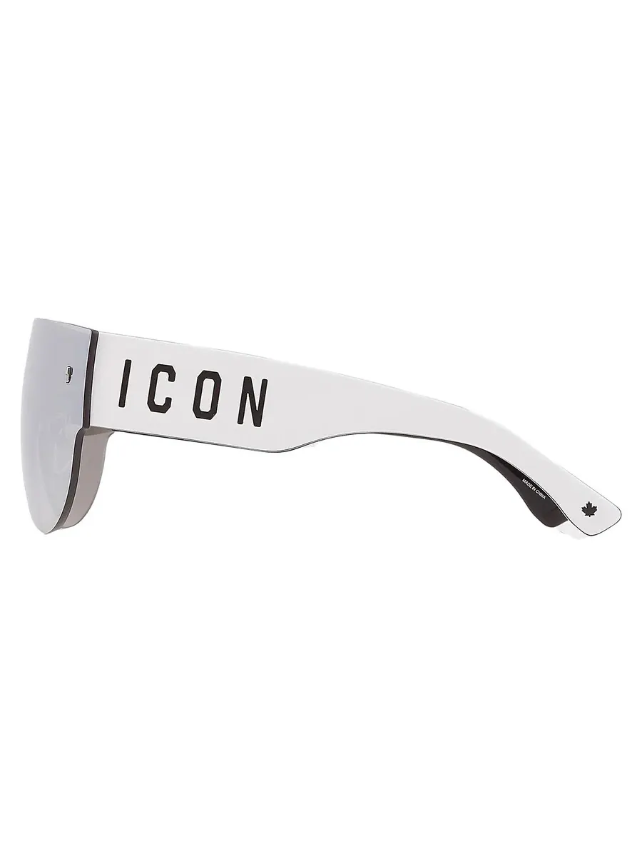 Солнцезащитные очки Dsquared2 Silver Shield для мужчин ICON 0002/S 0CCP/T4 99 — изображение 5 из 5, белый черный