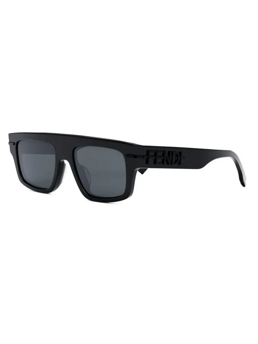 Мужские солнцезащитные очки Fendi Grey Browline FE40091U 01A 54 — изображение 2 из 3, черный
