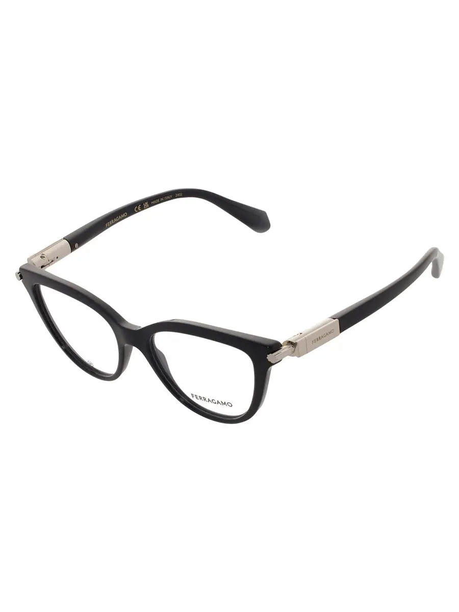 Очки для женщин Ferragamo Demo Cat Eye SF2974 001 52 — изображение 3 из 4, черный