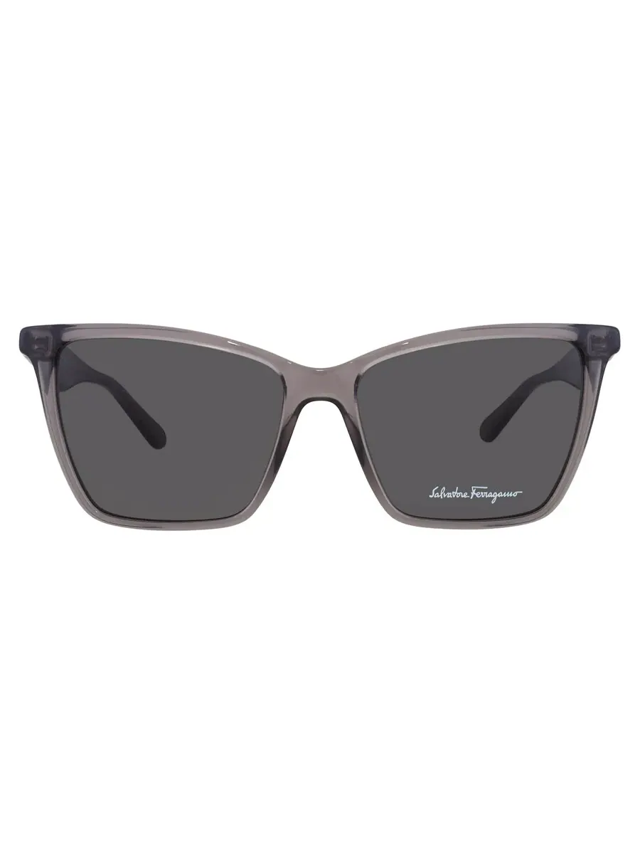 Женские солнцезащитные очки Ferragamo Grey Butterfly SF3017 057 54