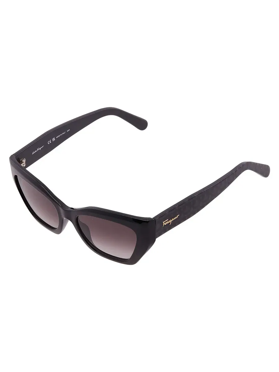 Женские солнцезащитные очки Ferragamo серые градиентные «кошачий глаз» SF1043S 001 54 — изображение 3 из 4, черный