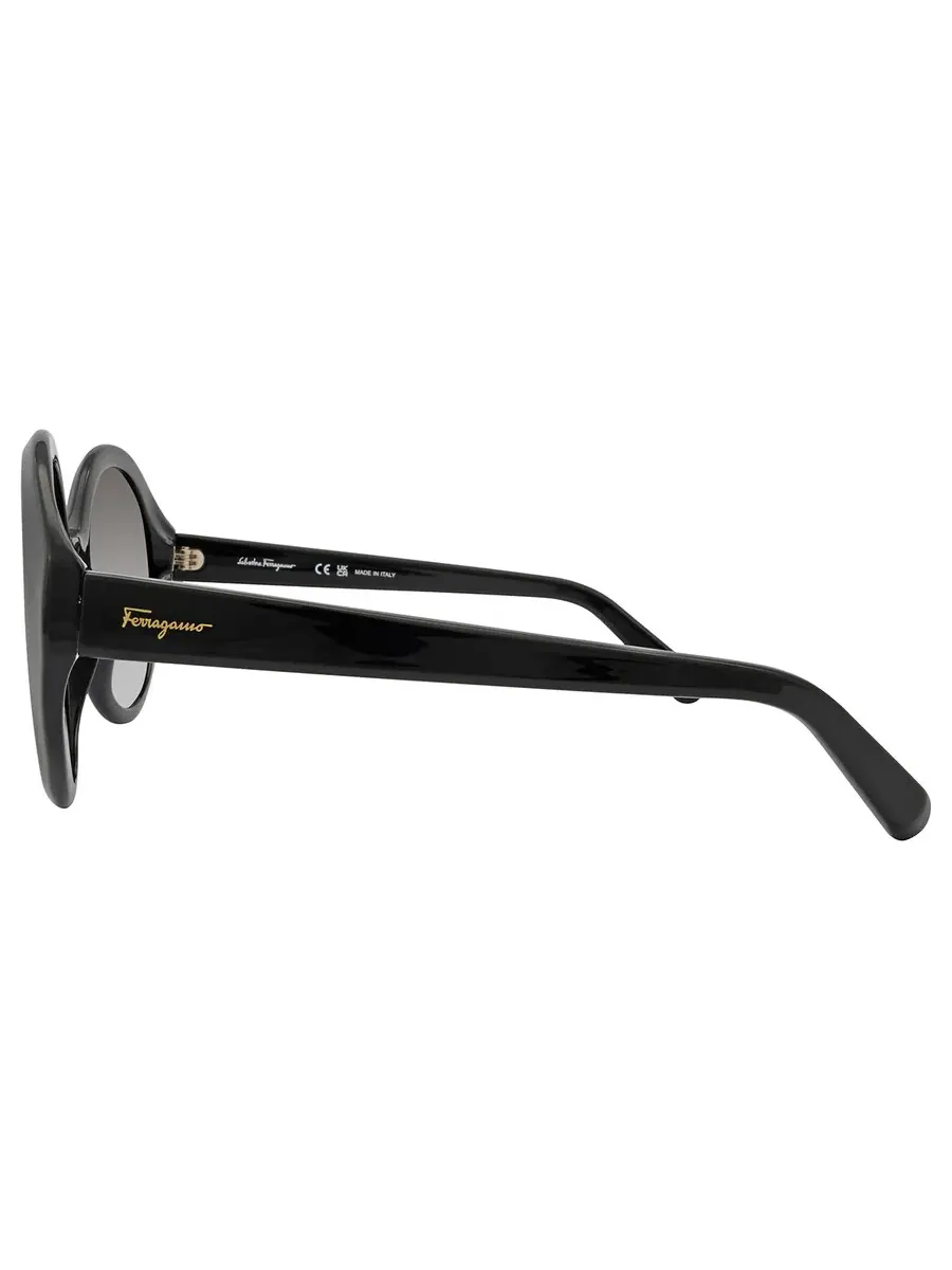 Очки солнцезащитные женские Ferragamo Grey Gradient Round SF1067S 001 57 — изображение 3 из 4, черный