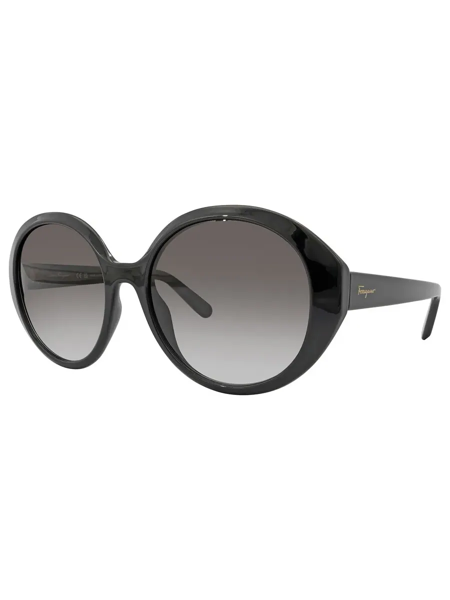 Очки солнцезащитные женские Ferragamo Grey Gradient Round SF1067S 001 57 — изображение 4 из 4, черный