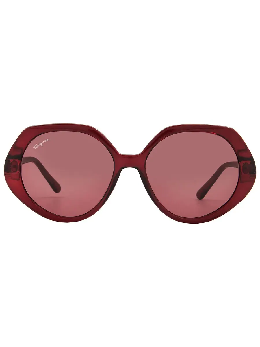 Женские солнцезащитные очки Ferragamo с красным геометрическим узором SF1084S 612 58