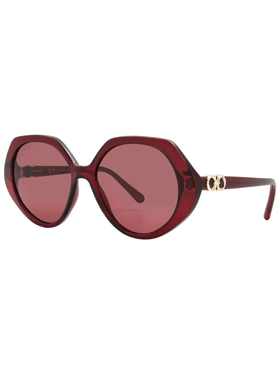 Женские солнцезащитные очки Ferragamo с красным геометрическим узором SF1084S 612 58 — изображение 2 из 4, красный