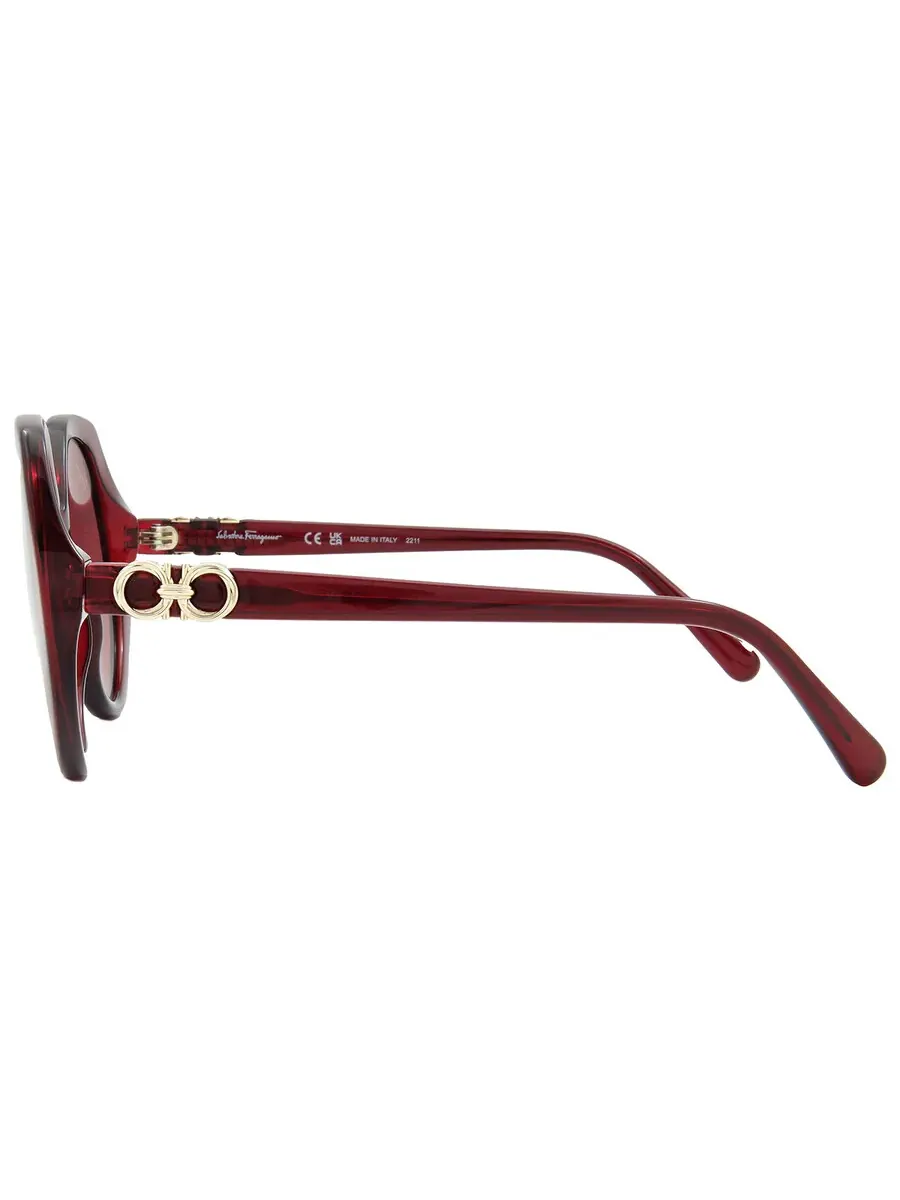 Женские солнцезащитные очки Ferragamo с красным геометрическим узором SF1084S 612 58 — изображение 3 из 4, красный