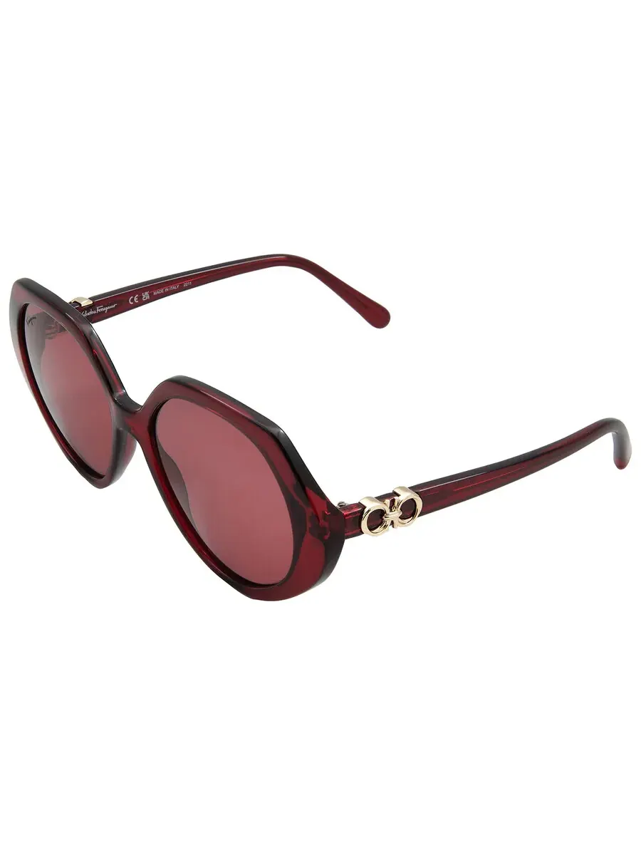 Женские солнцезащитные очки Ferragamo с красным геометрическим узором SF1084S 612 58 — изображение 4 из 4, красный