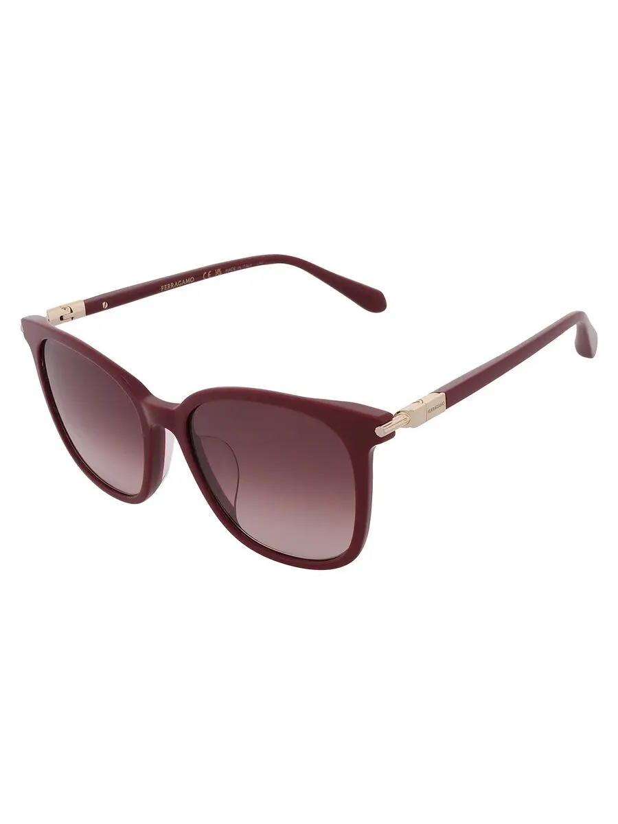 Женские солнцезащитные очки Ferragamo Burgundy Gradient Square SF1113SLB 606 56 — изображение 3 из 4, красный