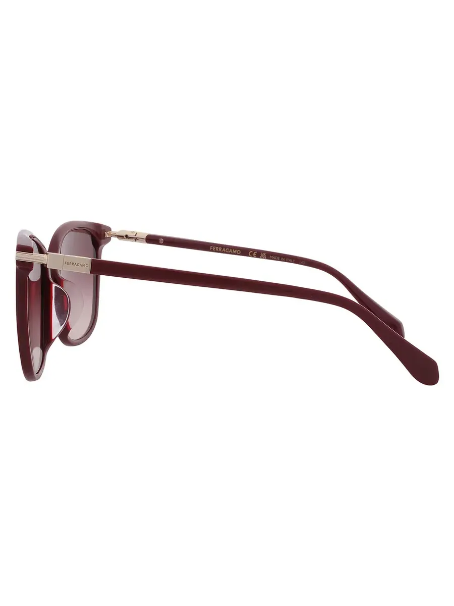 Женские солнцезащитные очки Ferragamo Burgundy Gradient Square SF1113SLB 606 56 — изображение 4 из 4, красный