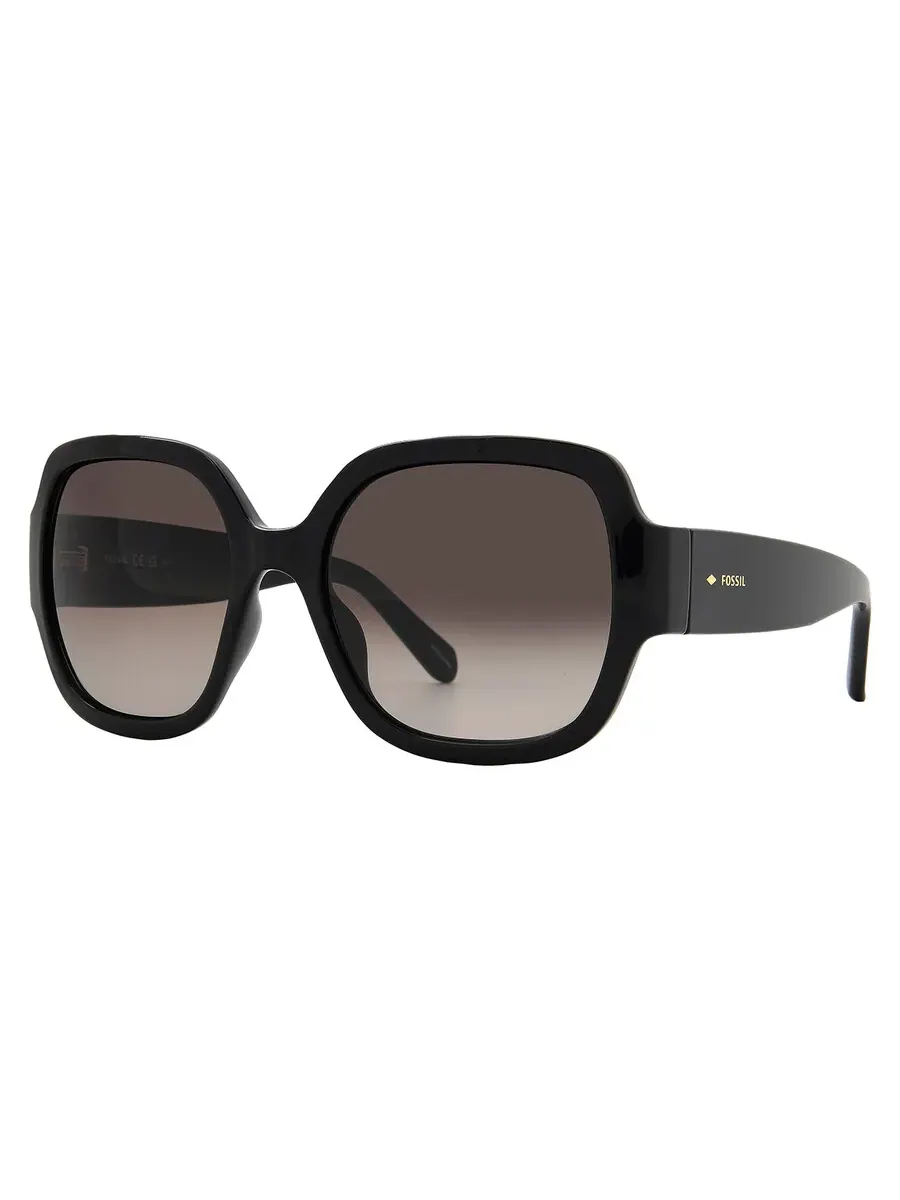 Женские солнцезащитные очки Fossil Brown Gradient Square FOS3151GS 0807/HA 58 — изображение 2 из 4, черный