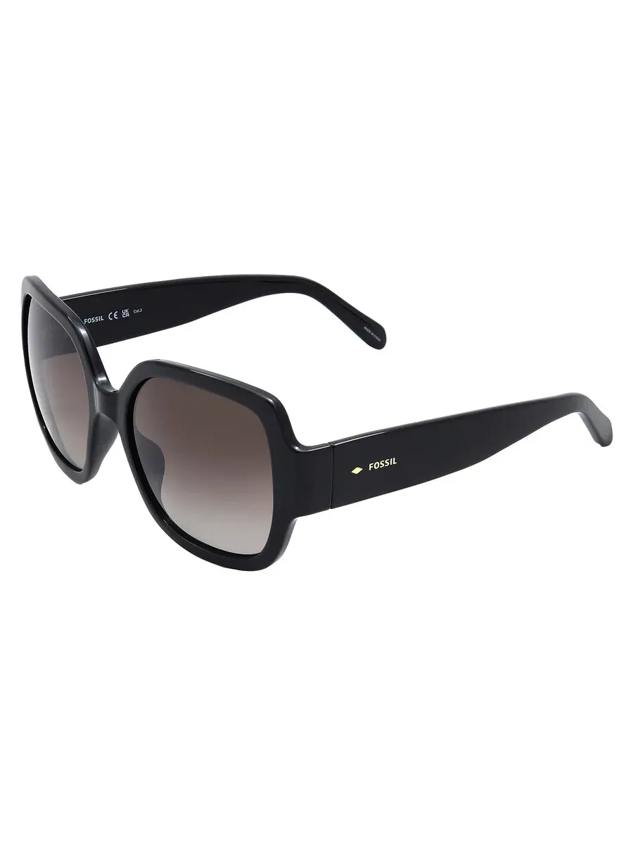 Женские солнцезащитные очки Fossil Brown Gradient Square FOS3151GS 0807/HA 58 — изображение 4 из 4, черный
