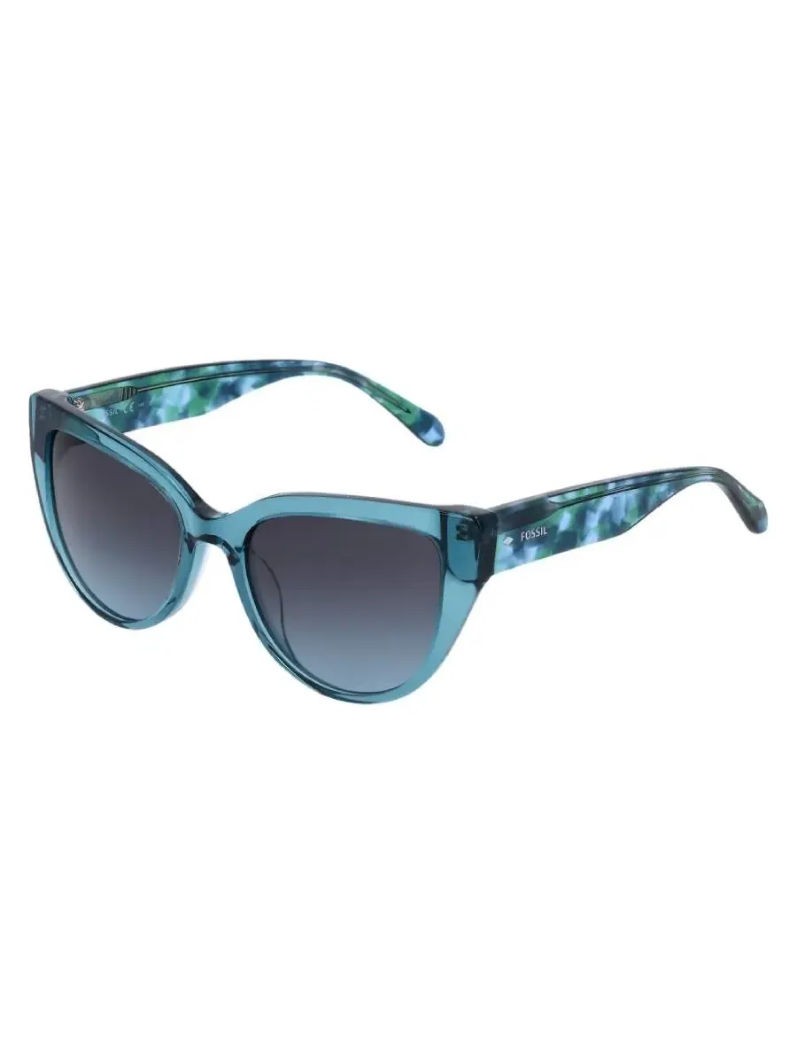 Солнцезащитные очки для женщин Fossil Grey Petrol Cat Eye FOS 2125/S 0VGZ/I7 52