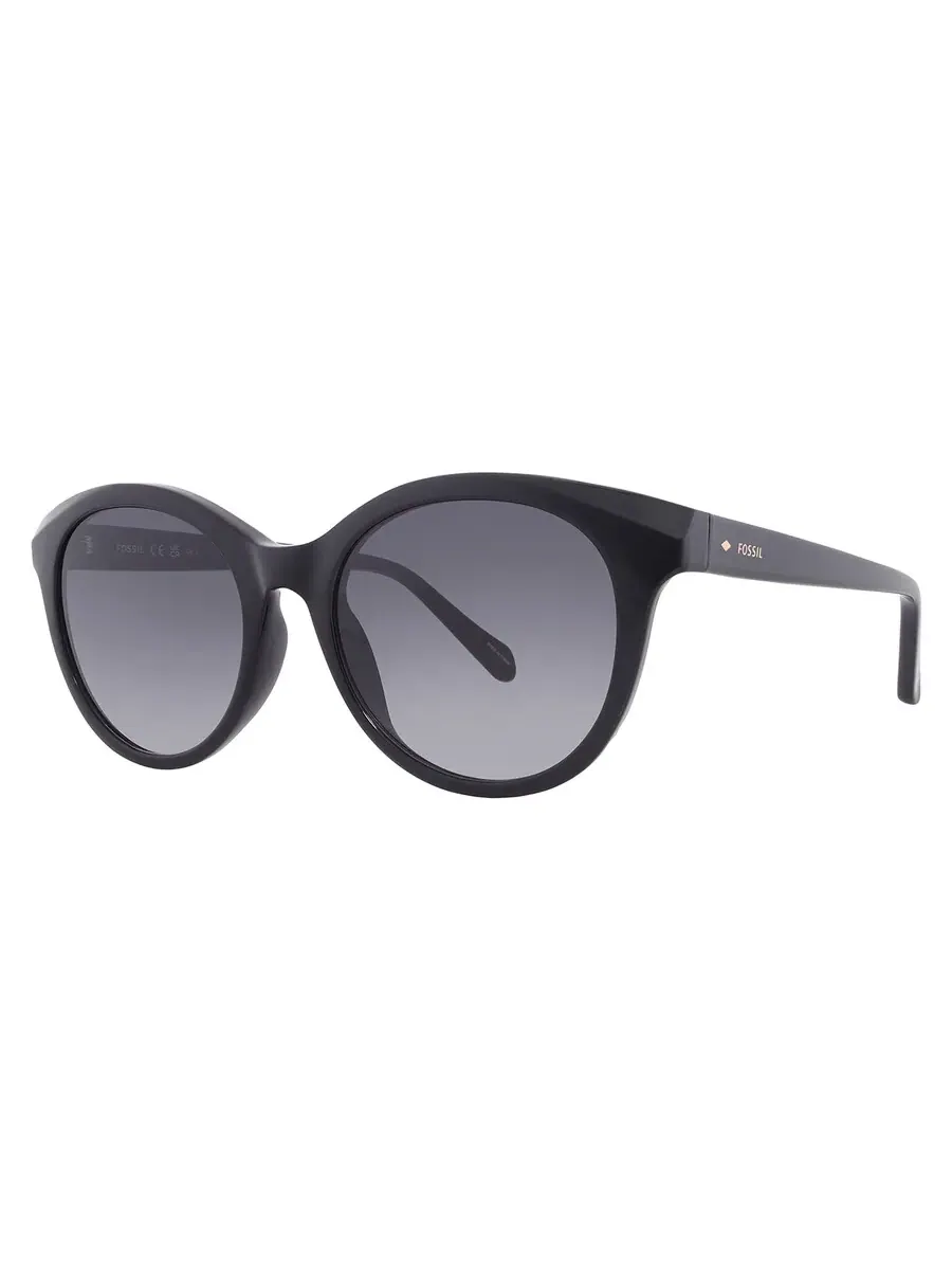 Женские солнцезащитные очки овальной формы Fossil серого оттенка FOS 3146/G/S 0807/9O 53 — изображение 2 из 4, черный