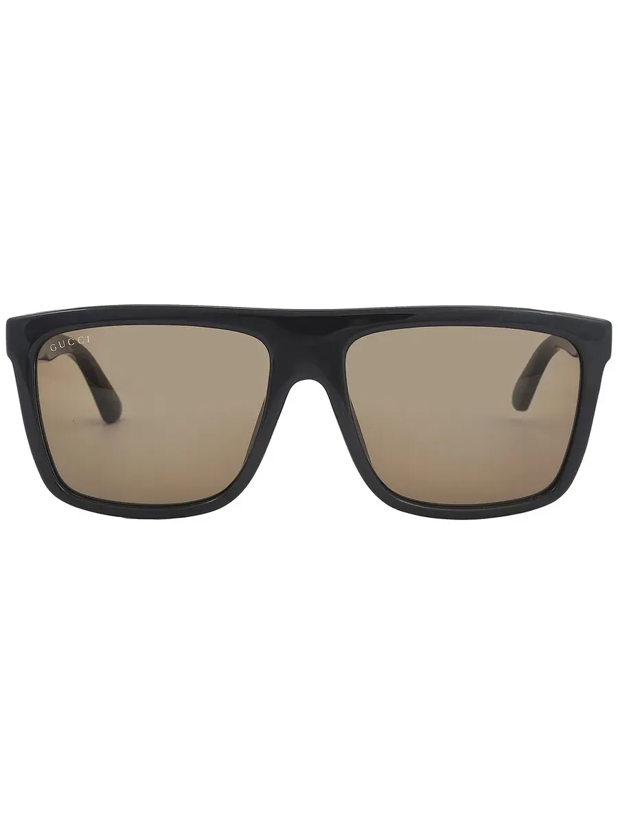 Мужские солнцезащитные очки Gucci Brown Browline GG0748S 002 59 — коричневый