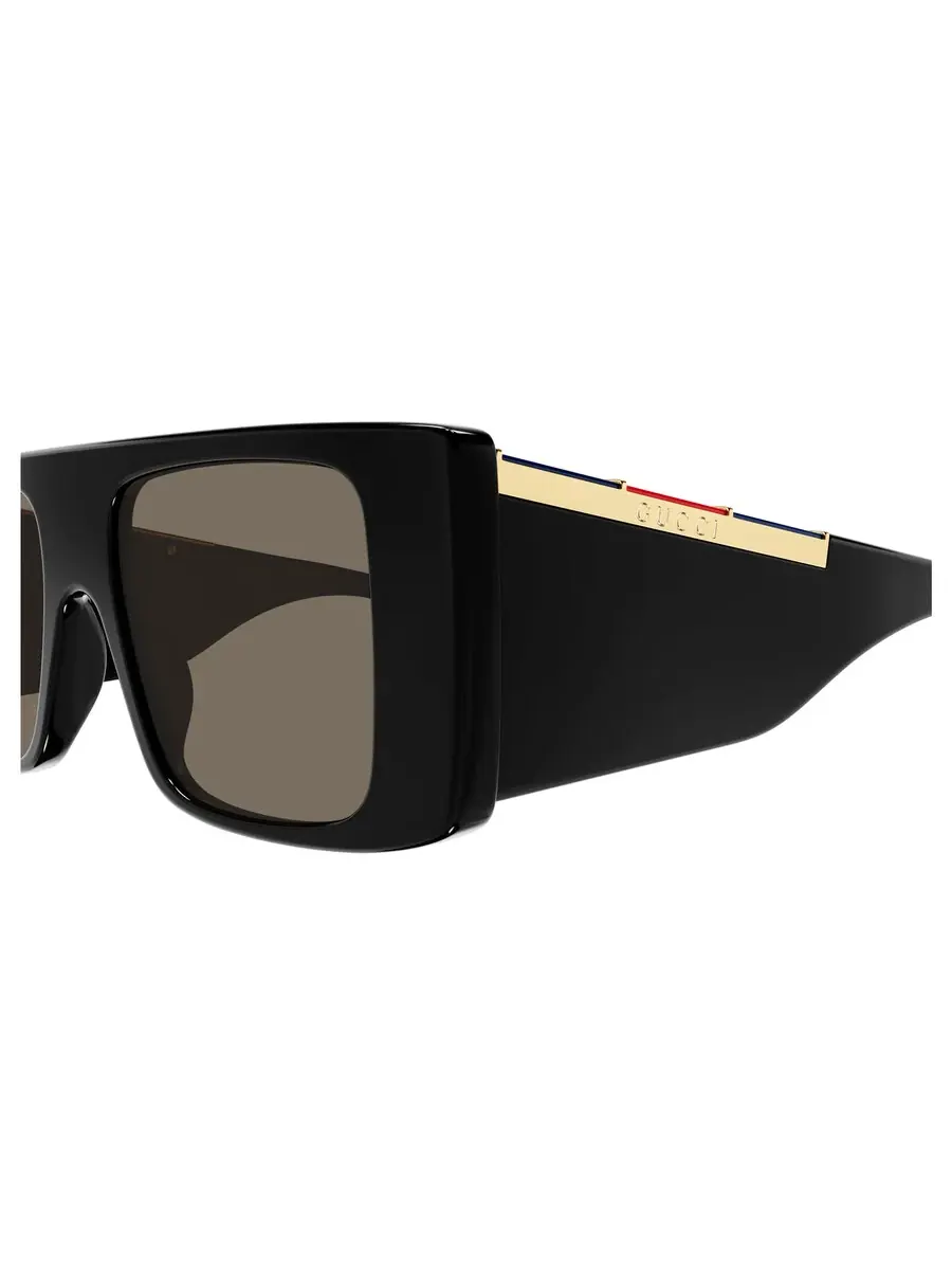 Мужские солнцезащитные очки Gucci Brown Browline GG1888S 001 50 — изображение 3 из 4, черный